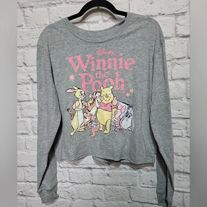 Winnie The‎ Pooh Crop Top Long Sleeve T-Shirt Women’s X-Large NEW W Tags Disney